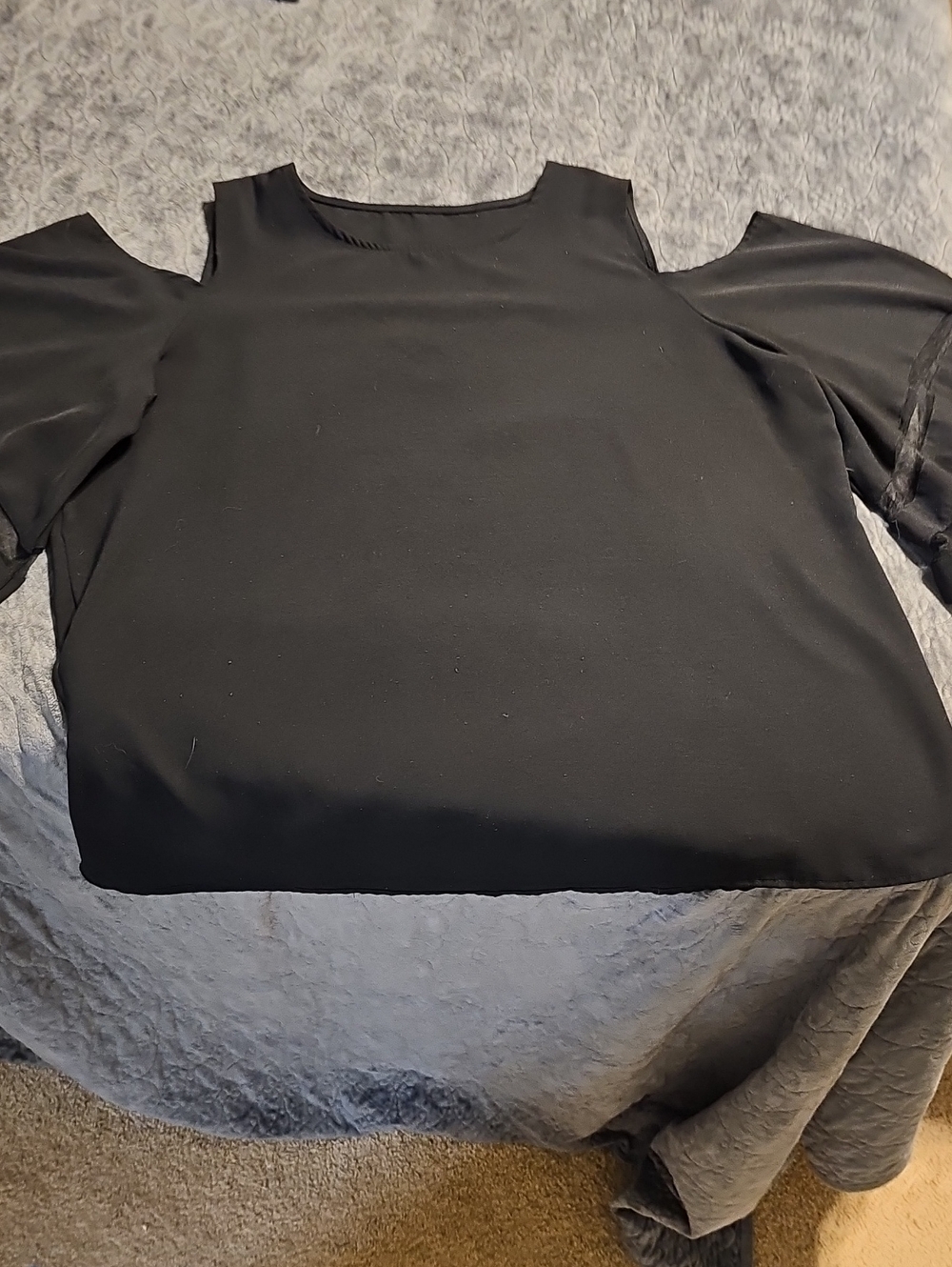 Black Cold-Shoulder Women's Top